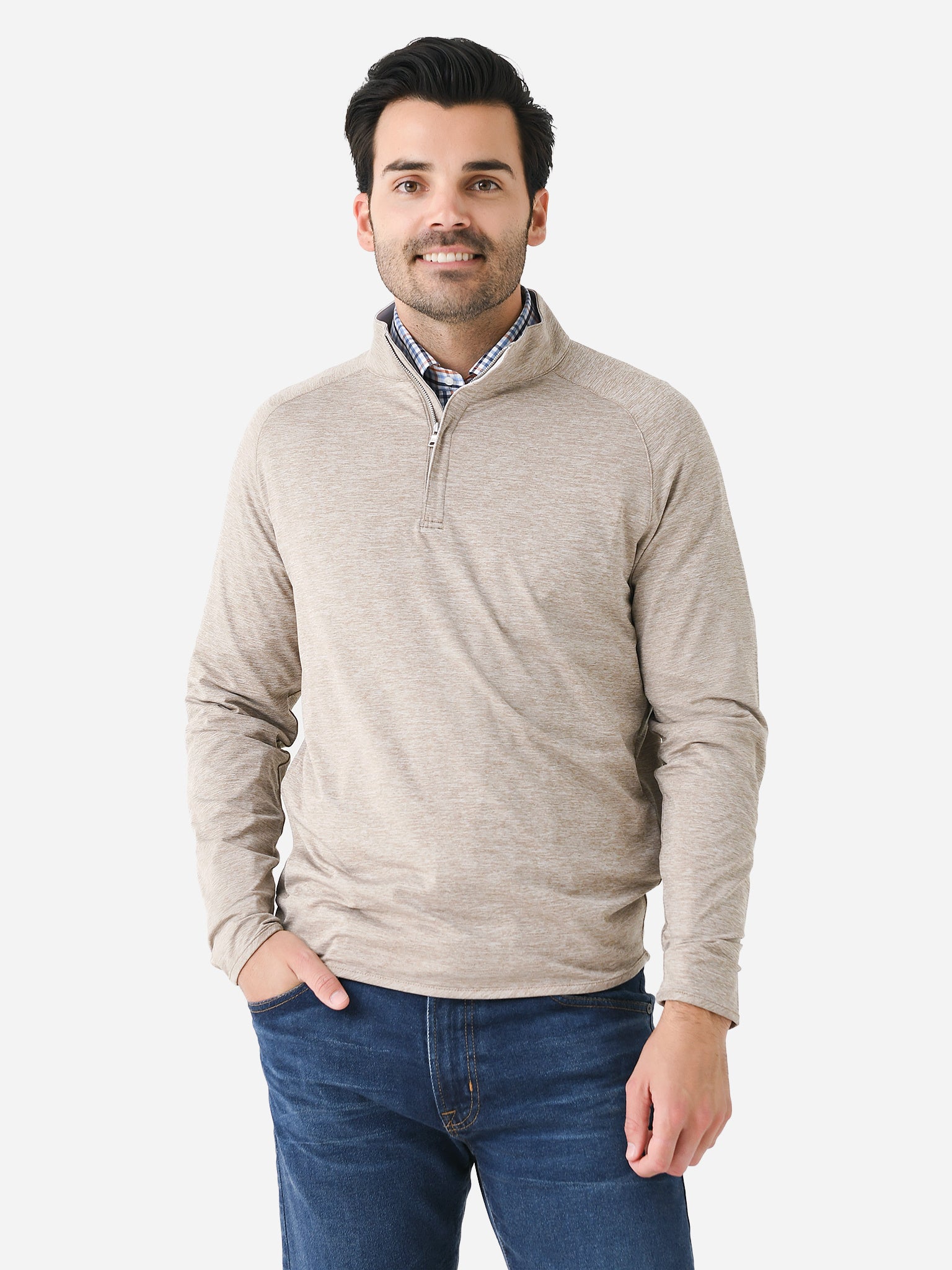 Peter Millar Crown Crafted Men's Stealth Performance Quarter-Zip - Saint Bernard