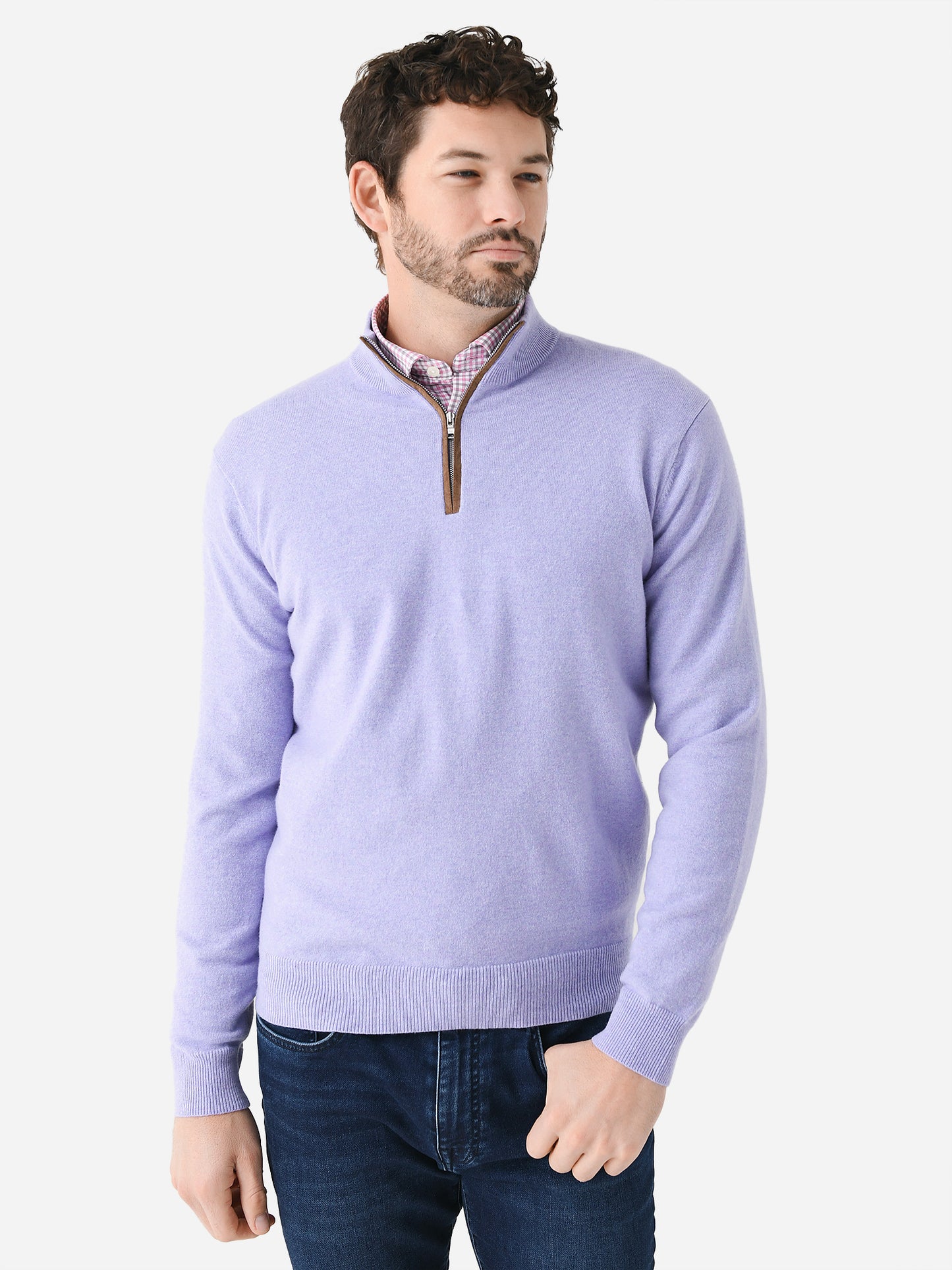 Peter Millar Crown Crafted Men's Artisan Crafted Cashmere Flex Quarter-Zip - Saint Bernard
