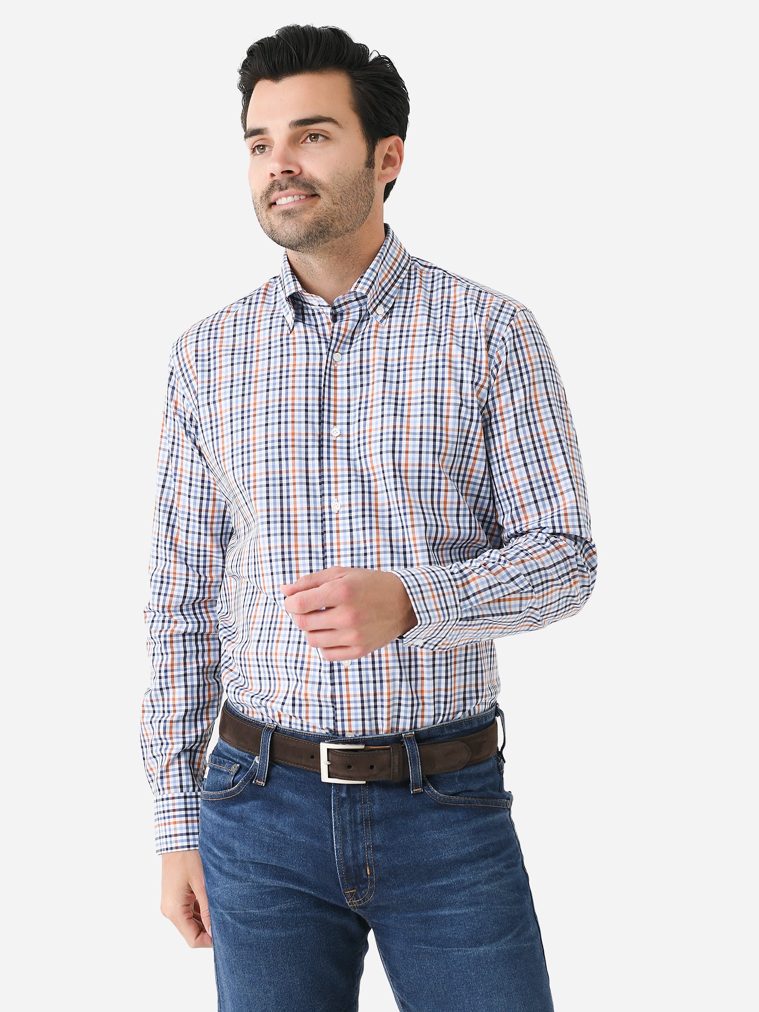 Peter Millar Crown Crafted Men's Lenox Cotton Sport Shirt - Saint Bernard