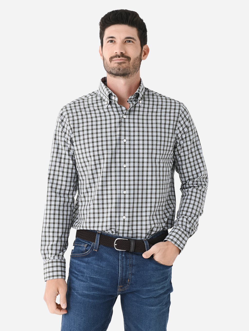 Peter Millar Crown Crafted Men's Sherwin Performance Poplin Sport Shirt - Saint Bernard