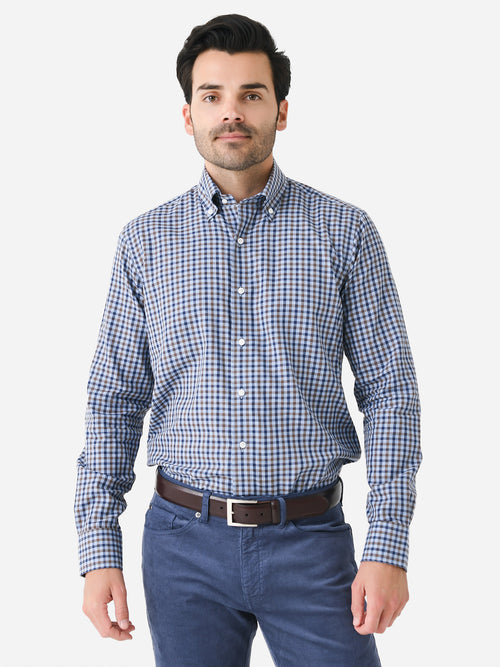 Peter Millar Crown Crafted Men's Jean Winter Soft Twill Sport Shirt