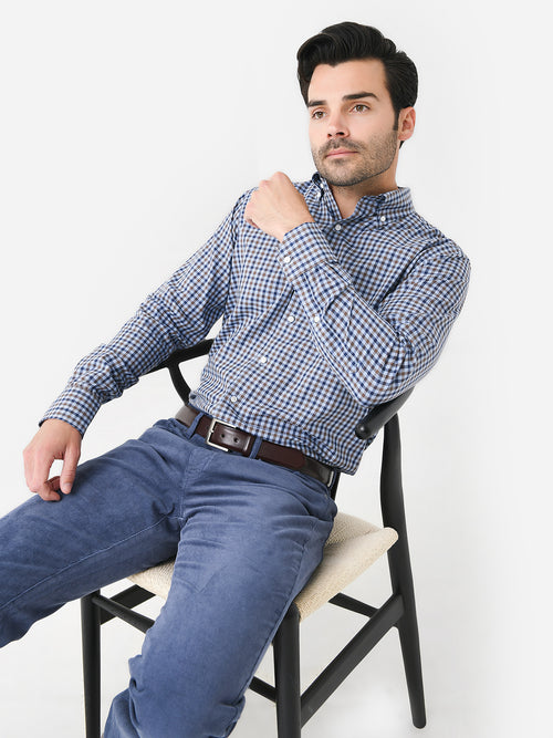 Peter Millar Crown Crafted Men's Jean Winter Soft Twill Sport Shirt