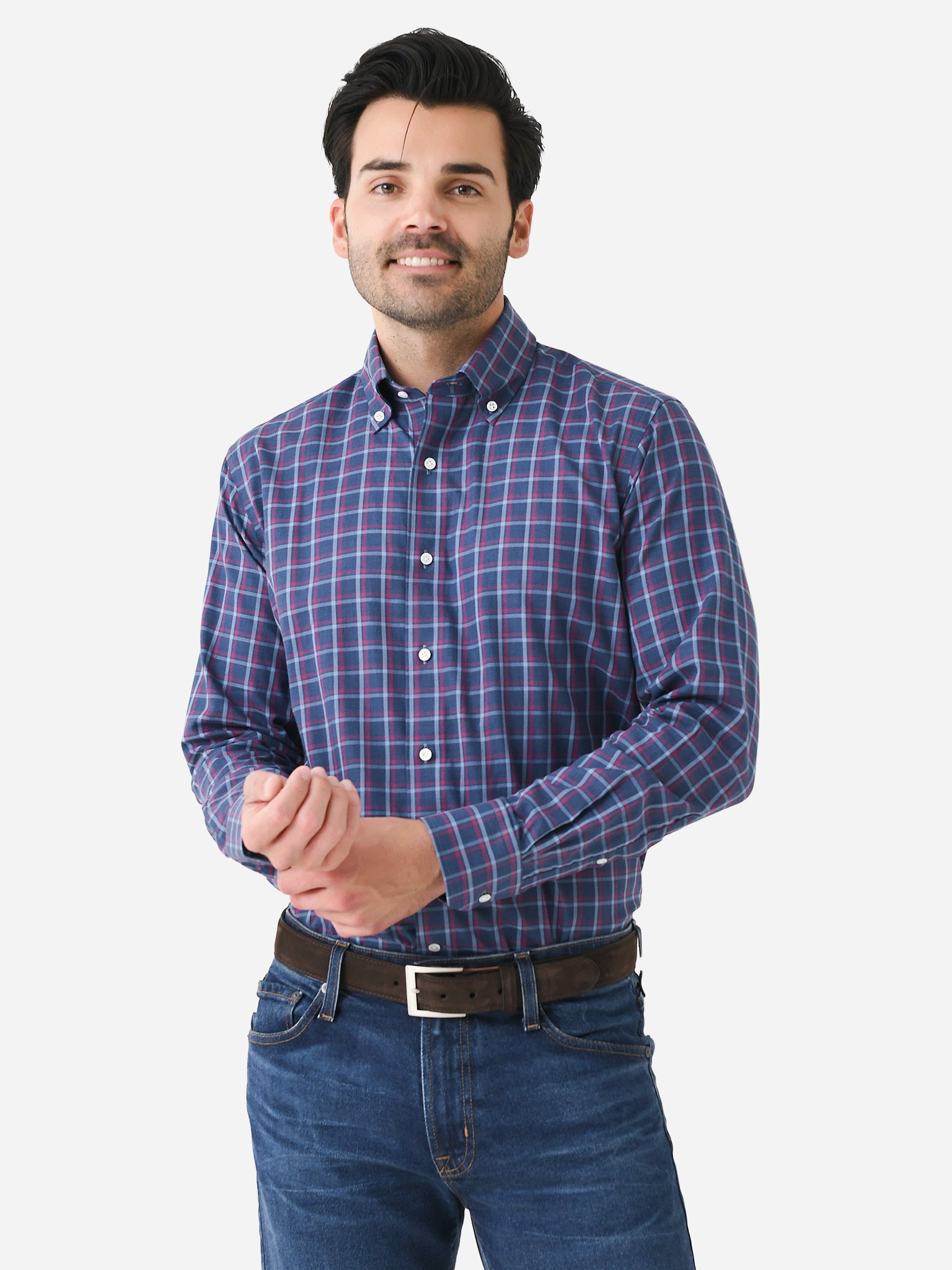 Peter Millar Crown Crafted Men's Andre Winter Soft Twill Sport Shirt - Saint Bernard