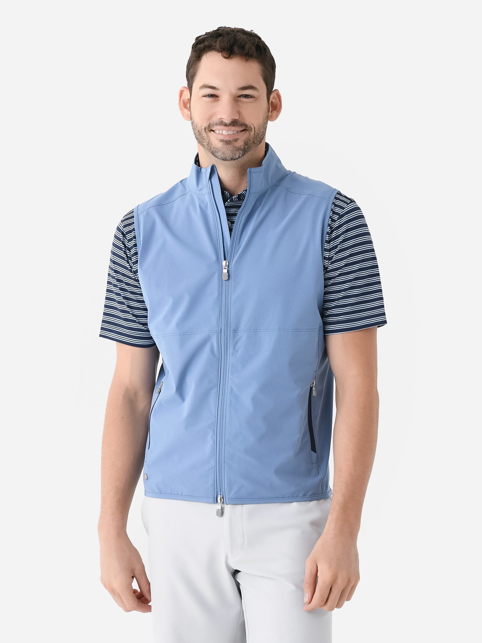 Peter Millar Crown Crafted Men's Flex Adapt Full-Zip Vest - Saint Bernard