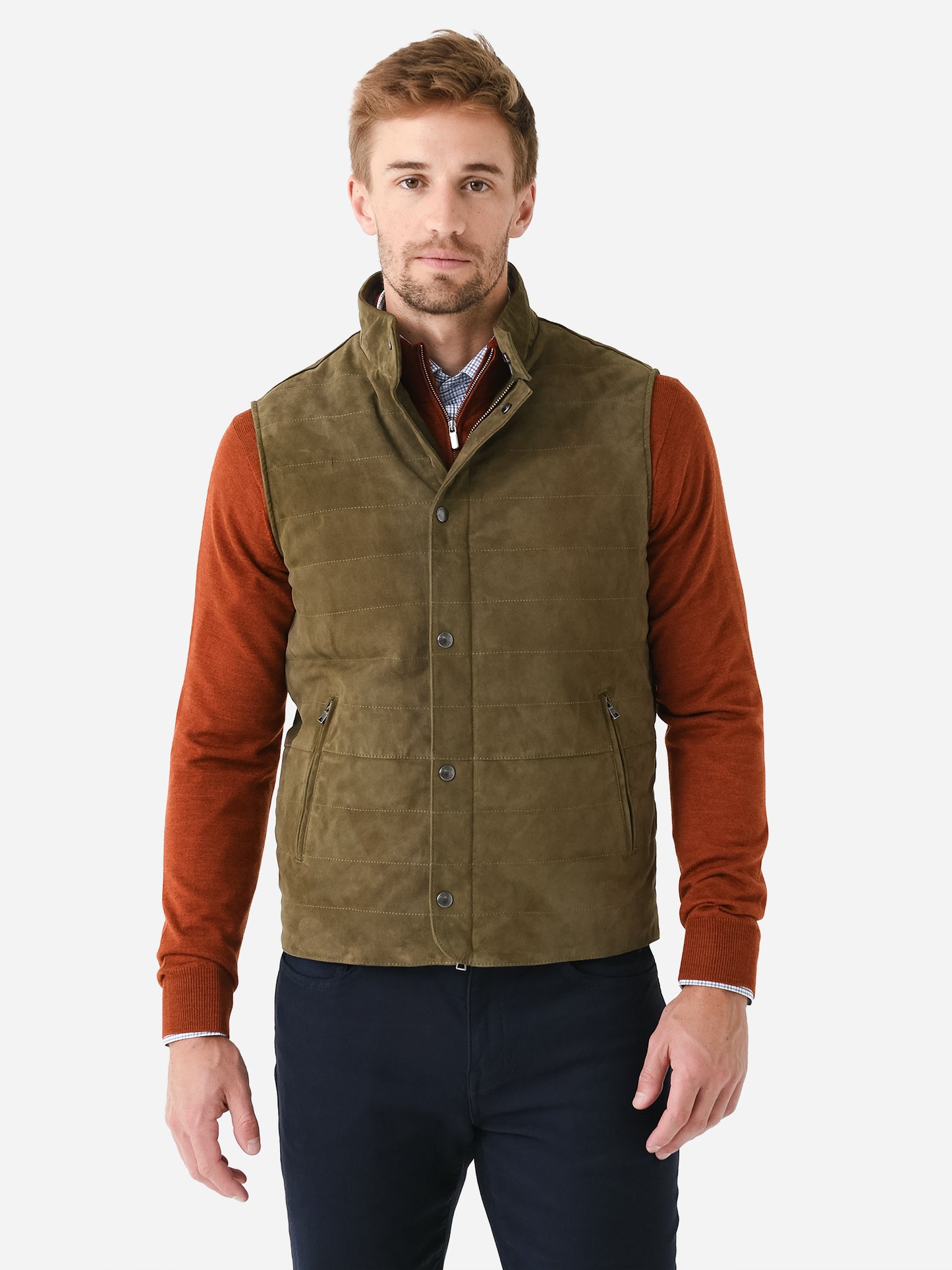 Peter Millar Crown Crafted Men's Vantage Suede Vest - Saint Bernard