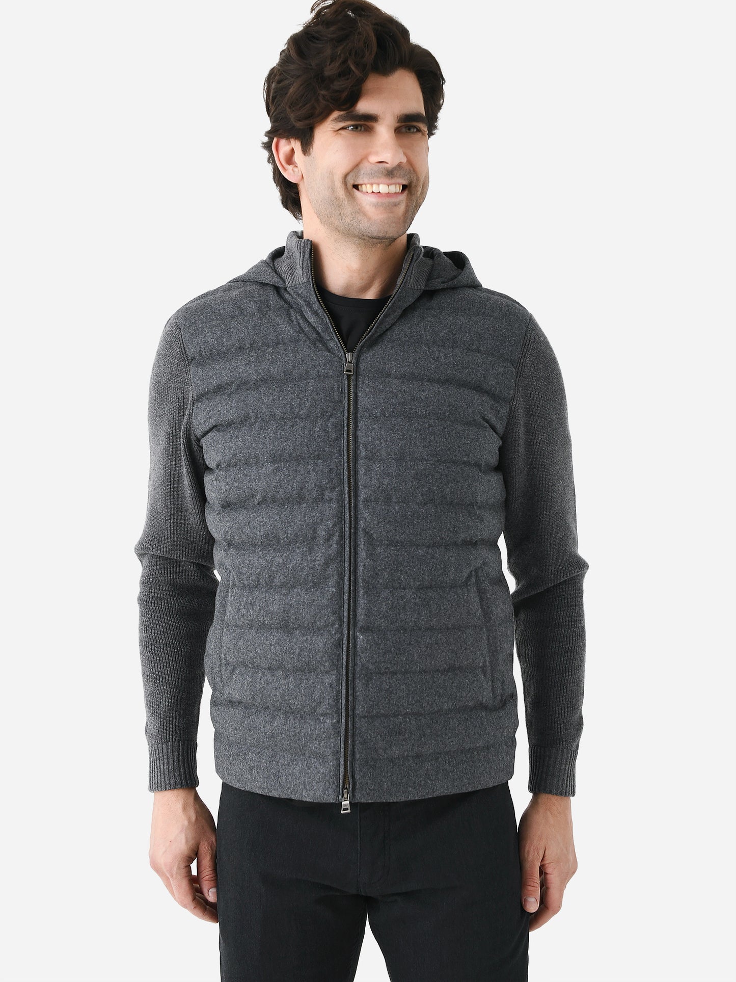 Peter Millar Crown Crafted Men's Alpine Hooded Cardigan - Saint Bernard