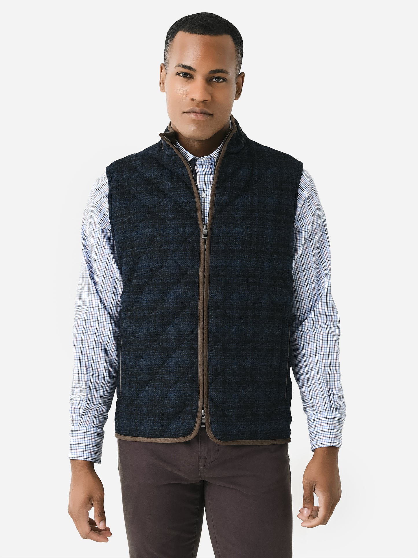 Peter Millar Crown Men's Essex Quilted Wool Travel Vest - Saint Bernard
