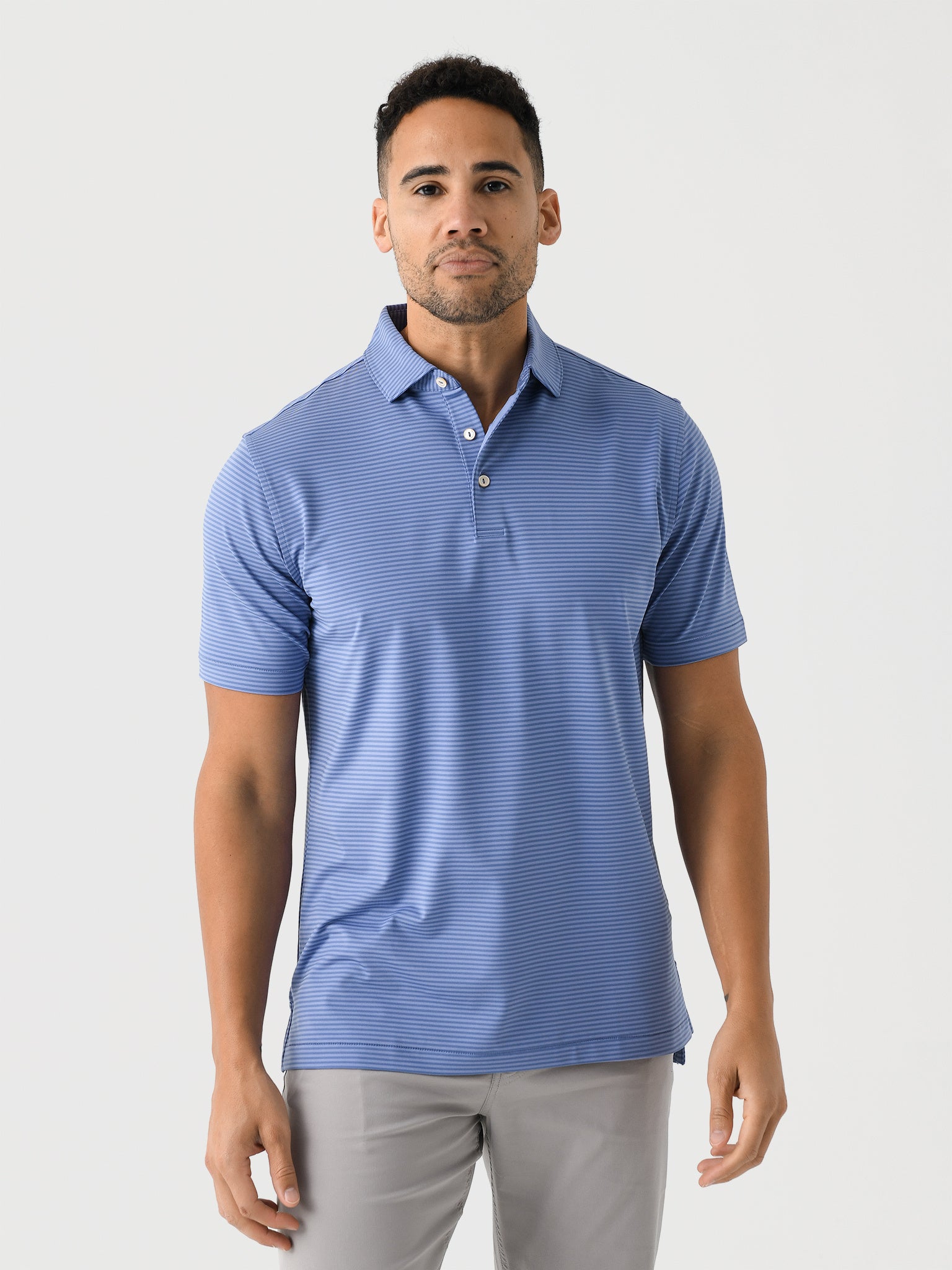 Peter Millar Crown Sport Men's Hales Performance Jersey Polo - Saint Bernard
