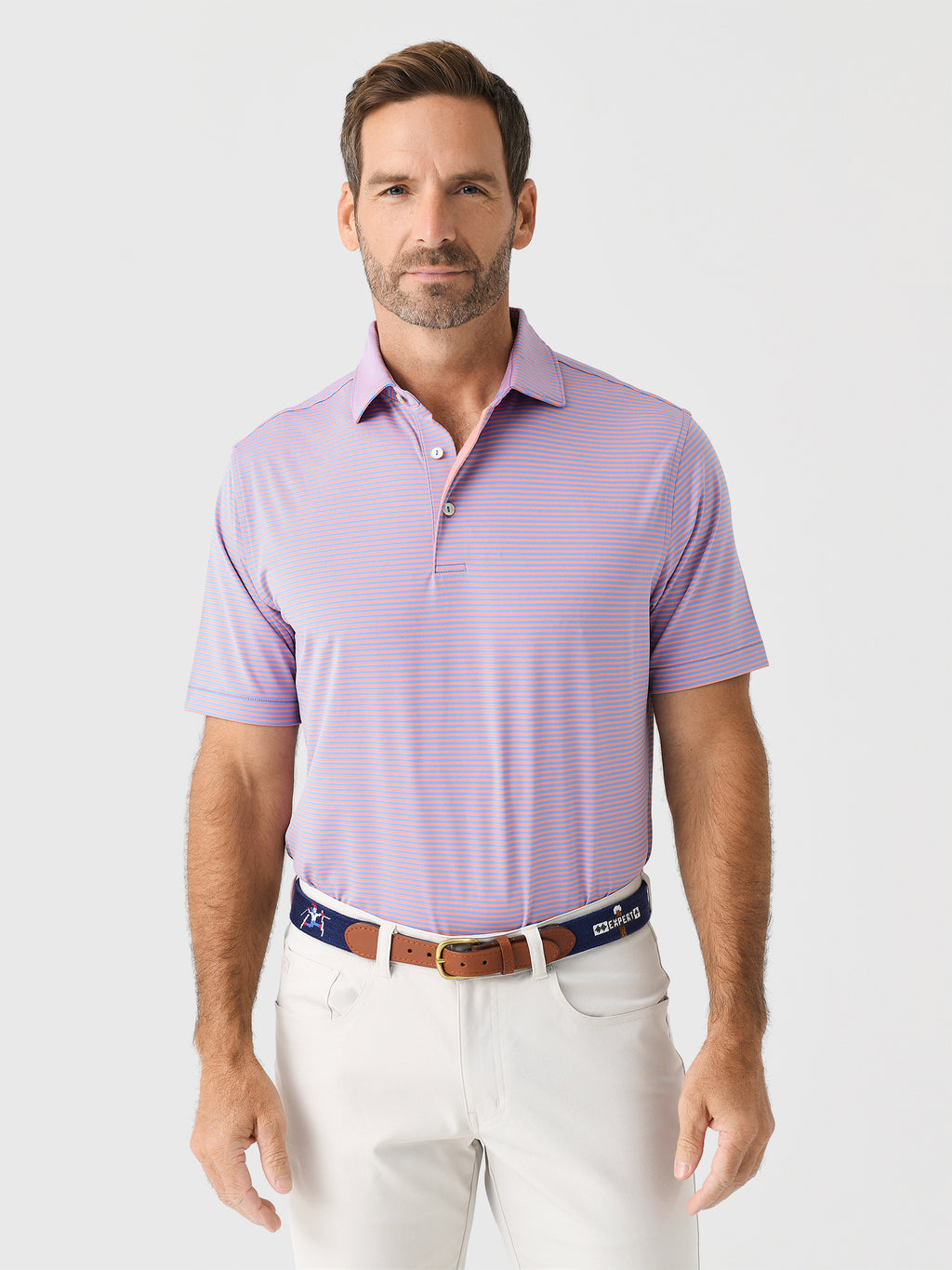 Peter Millar Crown Sport Men's Hales Performance Jersey Polo - Saint Bernard