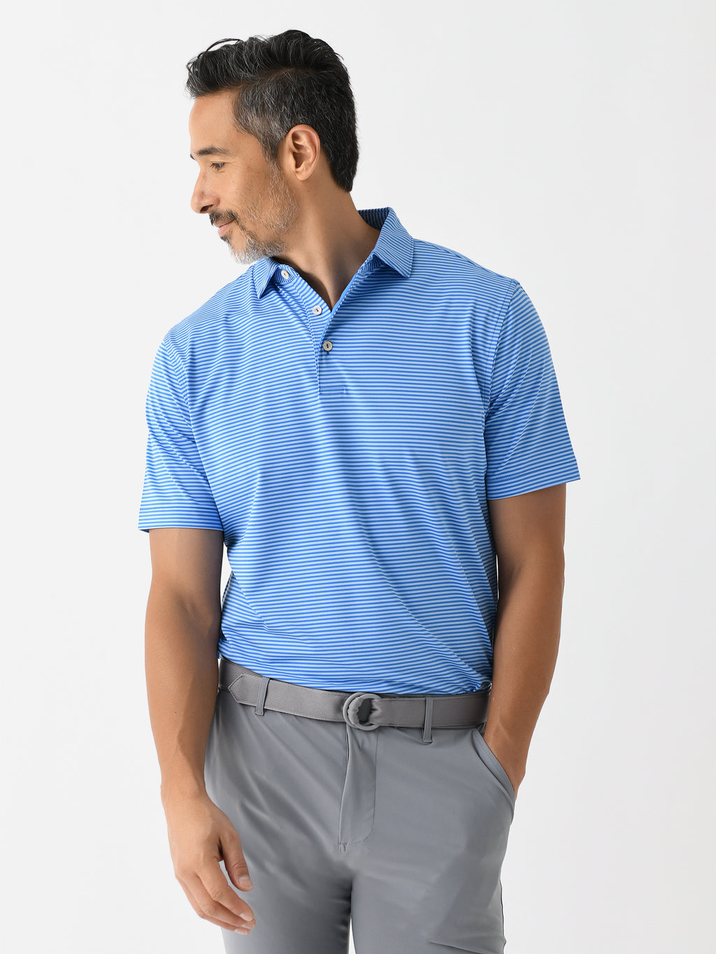 Peter Millar Crown Sport Men's Hales Performance Jersey Polo - Saint Bernard