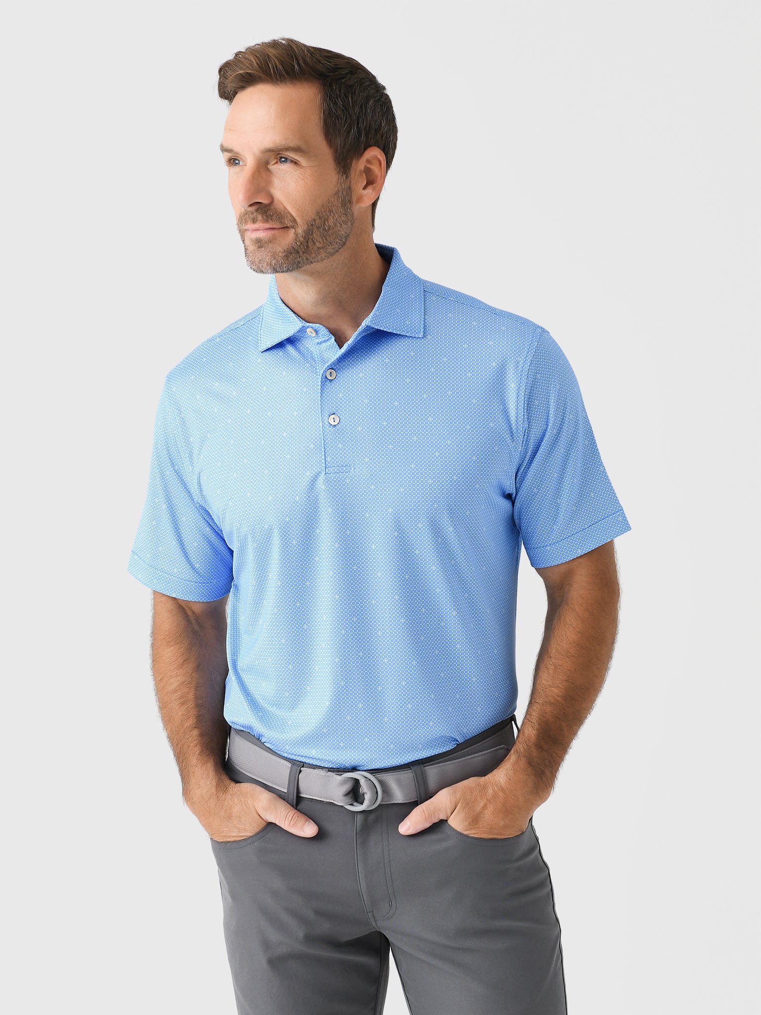 Peter Millar Crown Sport Men's North Star Performance Jersey Polo - Saint Bernard