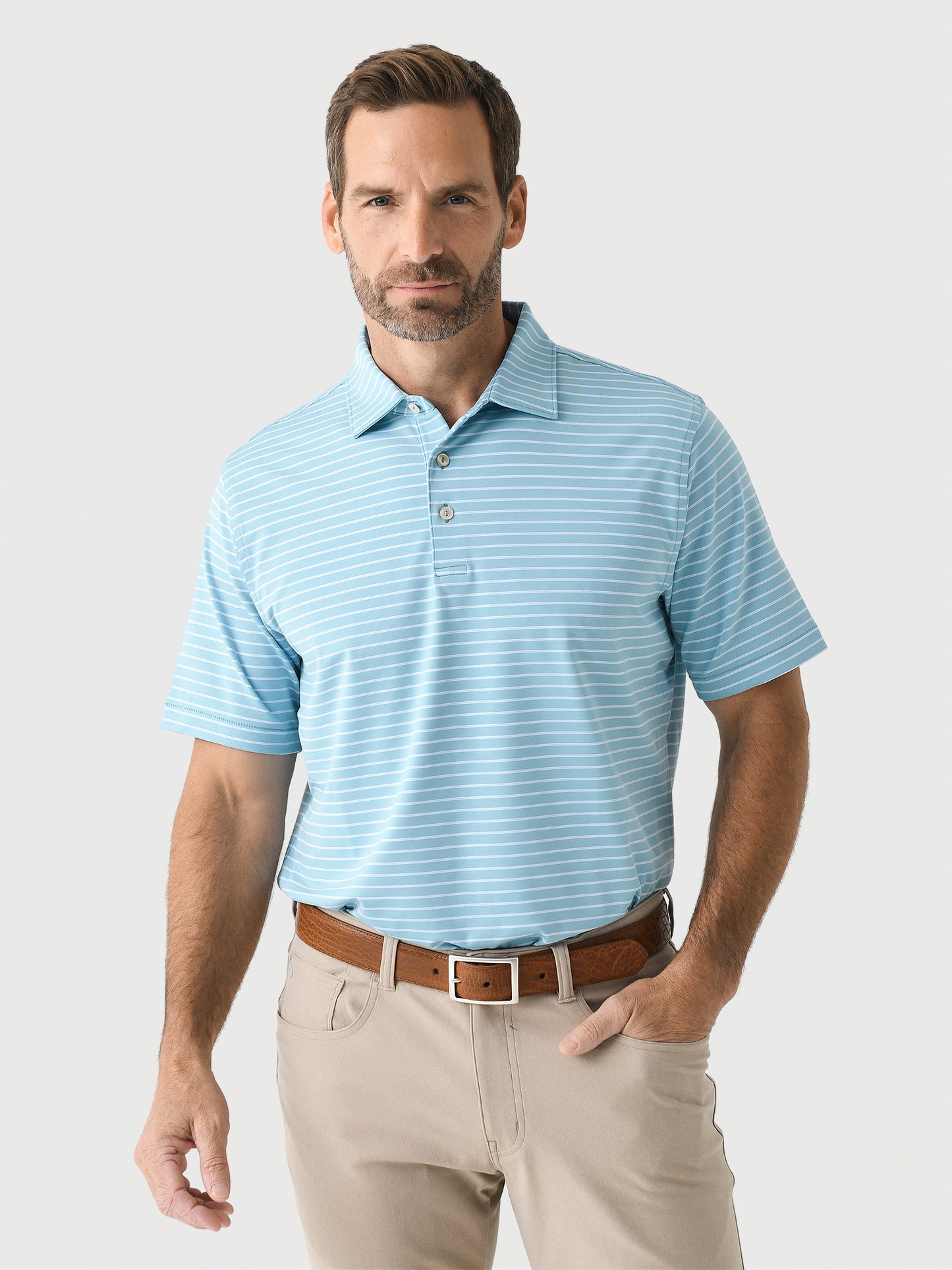 Peter Millar Crown Sport Men's Drum Performance Polo - Saint Bernard