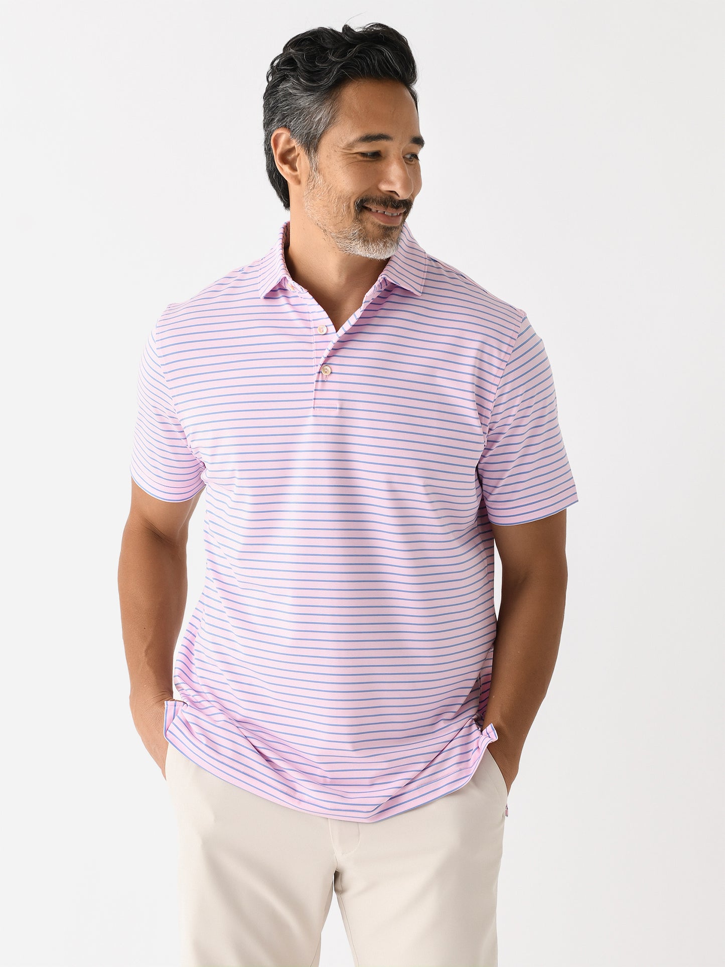 Peter Millar Crown Sport Men's Drum Performance Polo - Saint Bernard