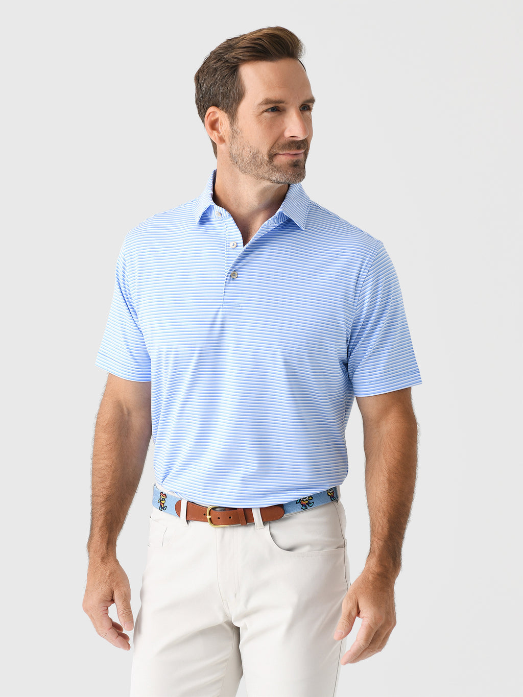 Peter Millar Crown Sport Men's Cedar Performance Jersey Polo - Saint Bernard