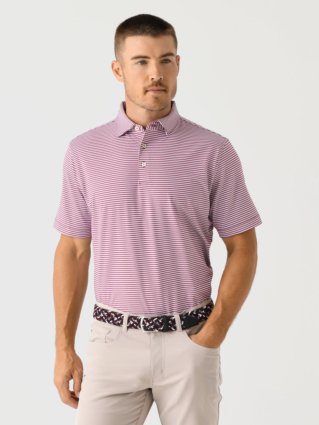 Peter Millar Crown Sport Men's Cedar Performance Jersey Polo - Saint Bernard