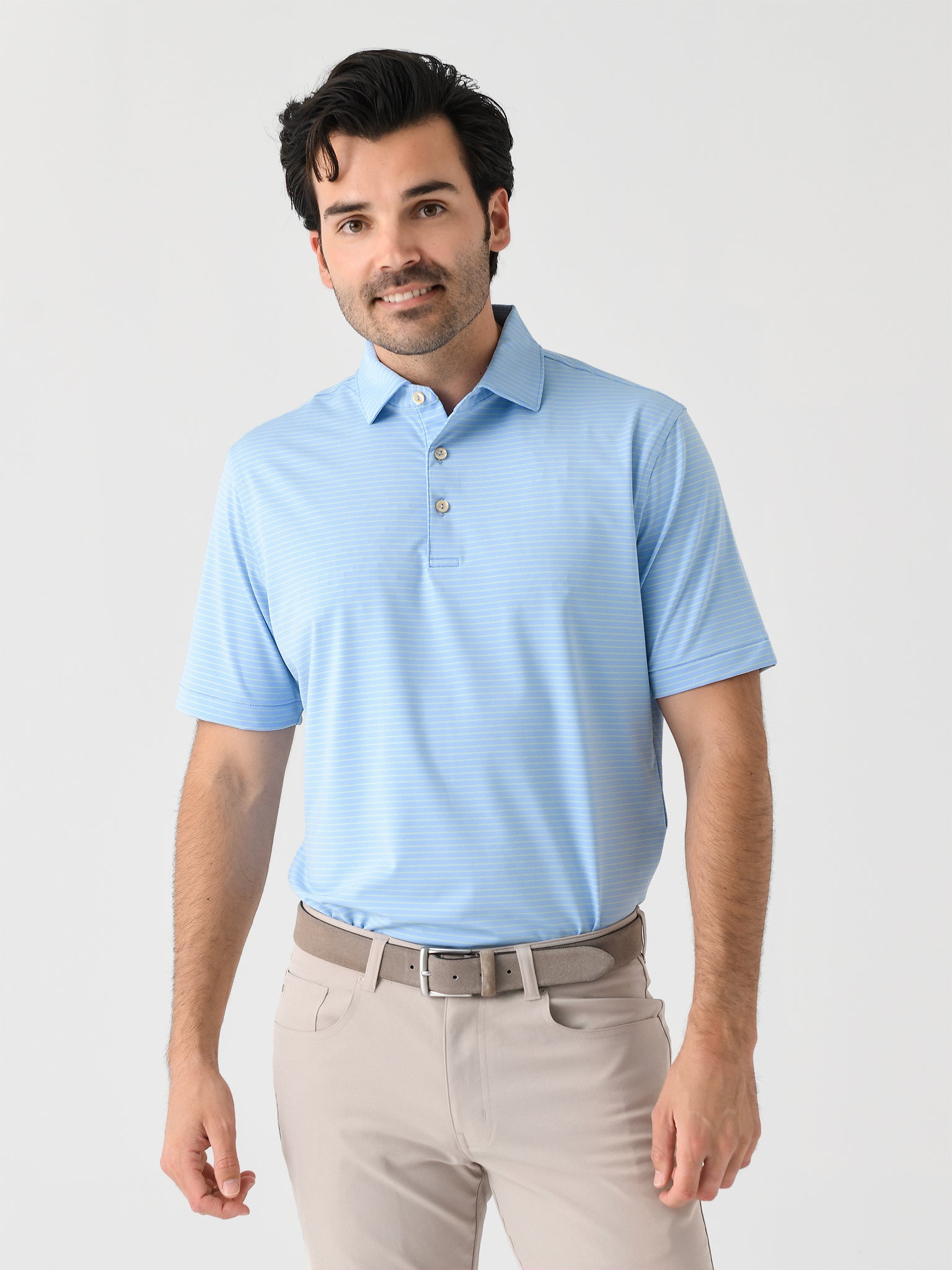 Peter Millar Crown Sport Men's Hemlock Performance Jersey Polo - Saint Bernard
