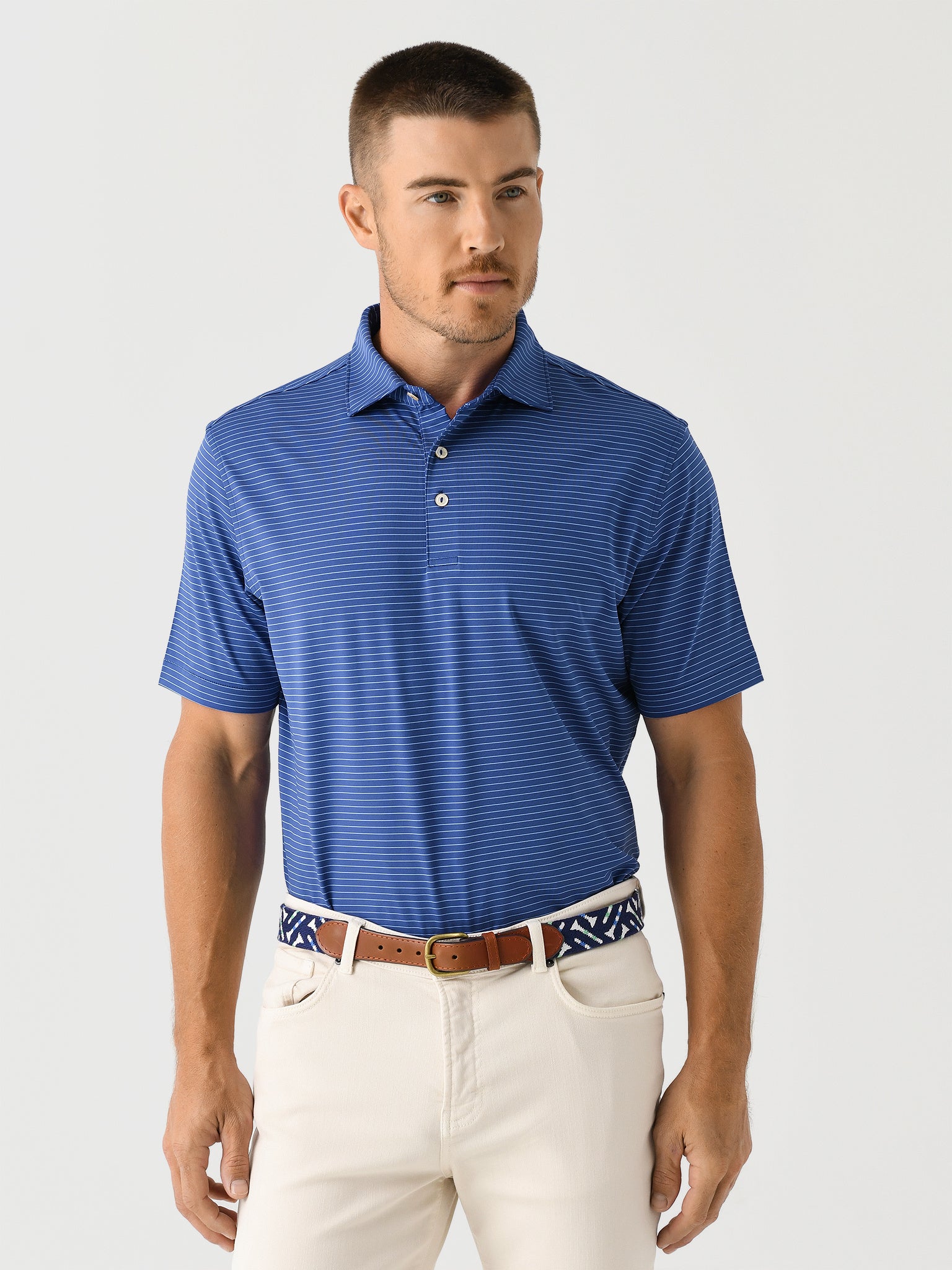 Peter Millar Crown Sport Men's Hemlock Performance Jersey Polo - Saint Bernard
