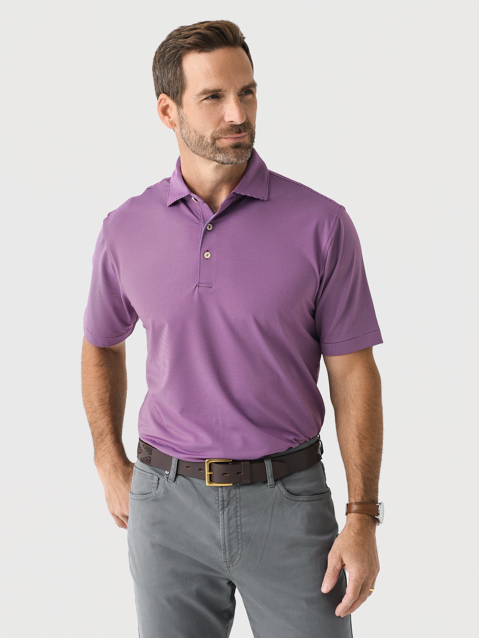 Peter Millar Crown Sport Men's Jubilee Stripe Performance Polo - Saint Bernard