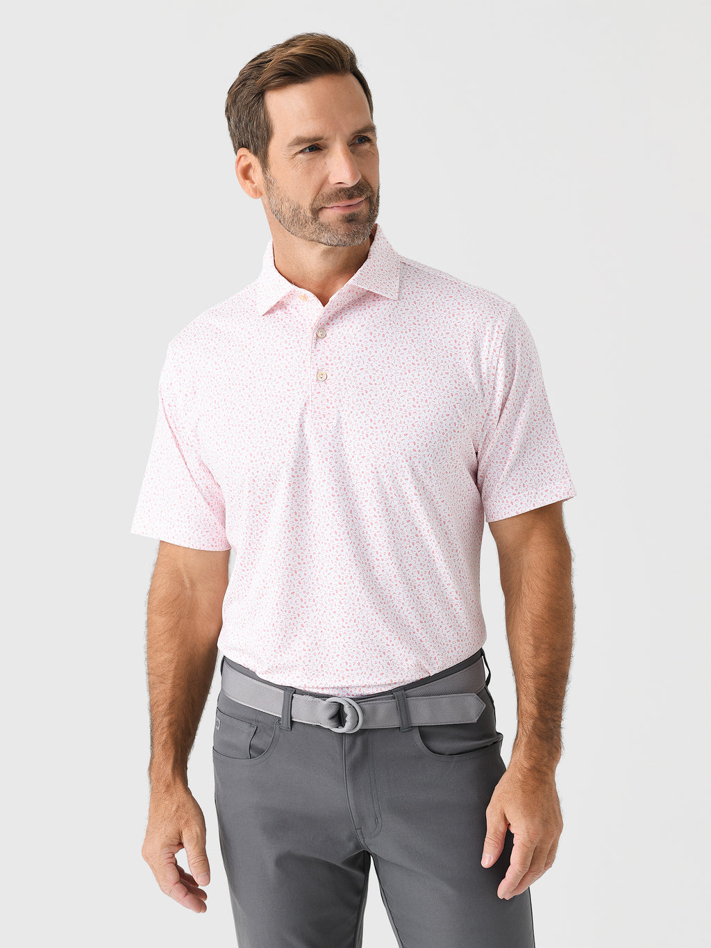 Peter Millar Crown Sport Men's Marine Navigation Performance Jersey Polo - Saint Bernard