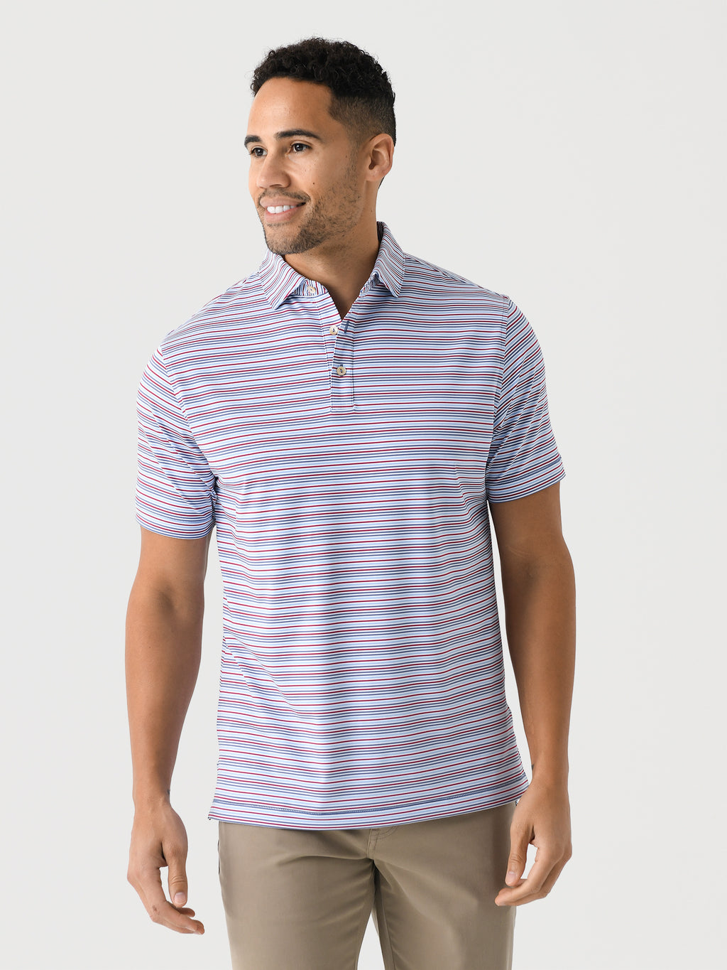 Peter Millar Crown Sport Men's Clifton Performance Jersey Polo - Saint Bernard