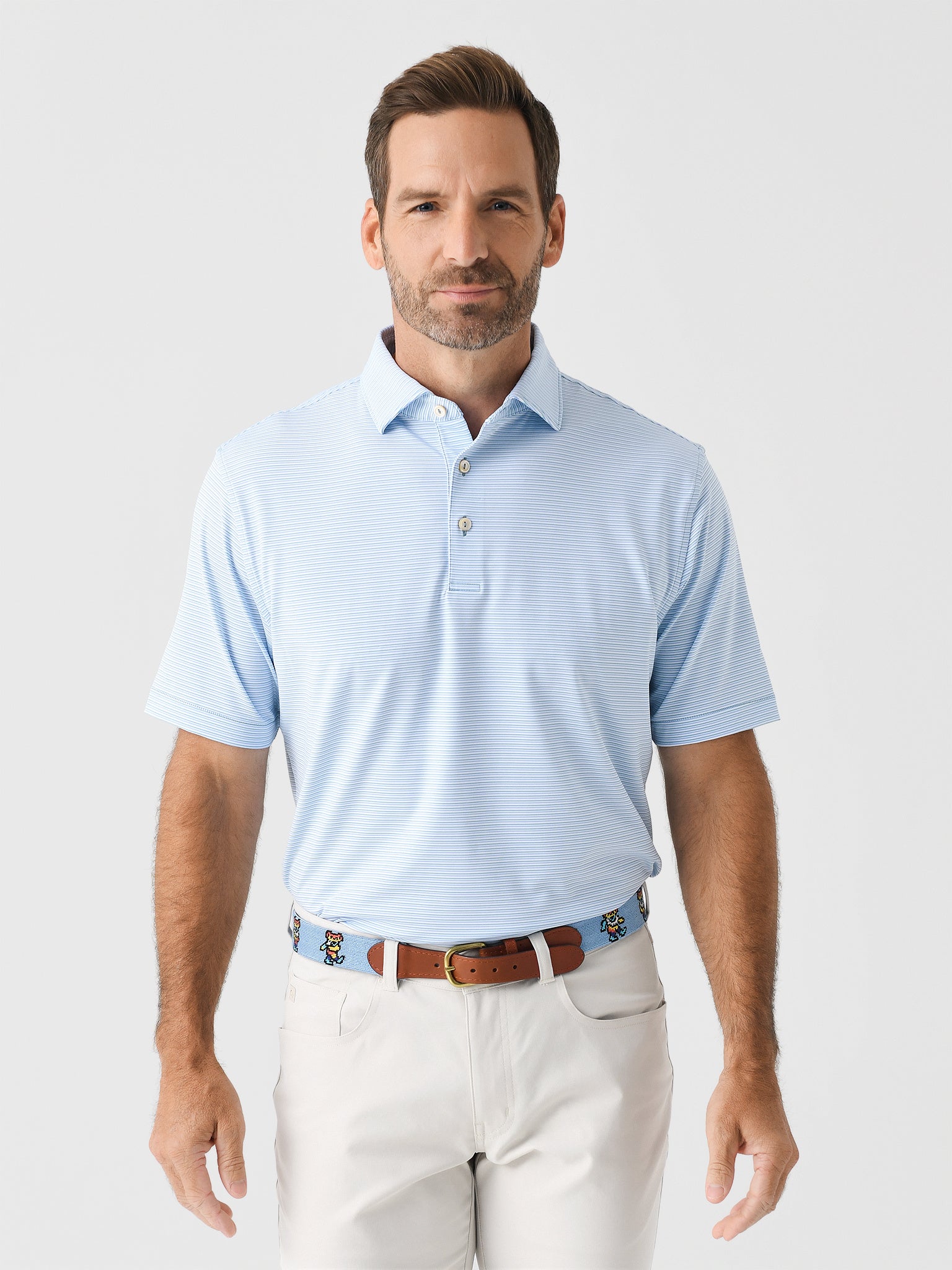 Peter Millar Crown Sport Men's Hanover Performance Jersey Polo - Saint Bernard