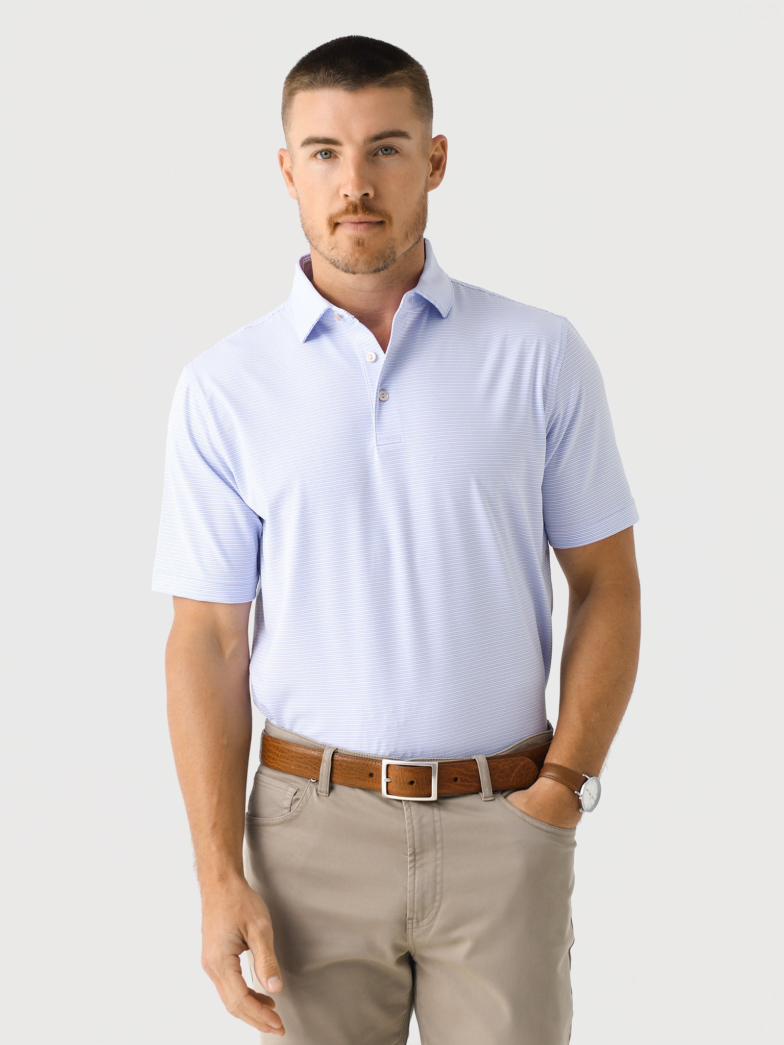 Peter Millar Crown Sport Men's Hanover Performance Jersey Polo - Saint Bernard