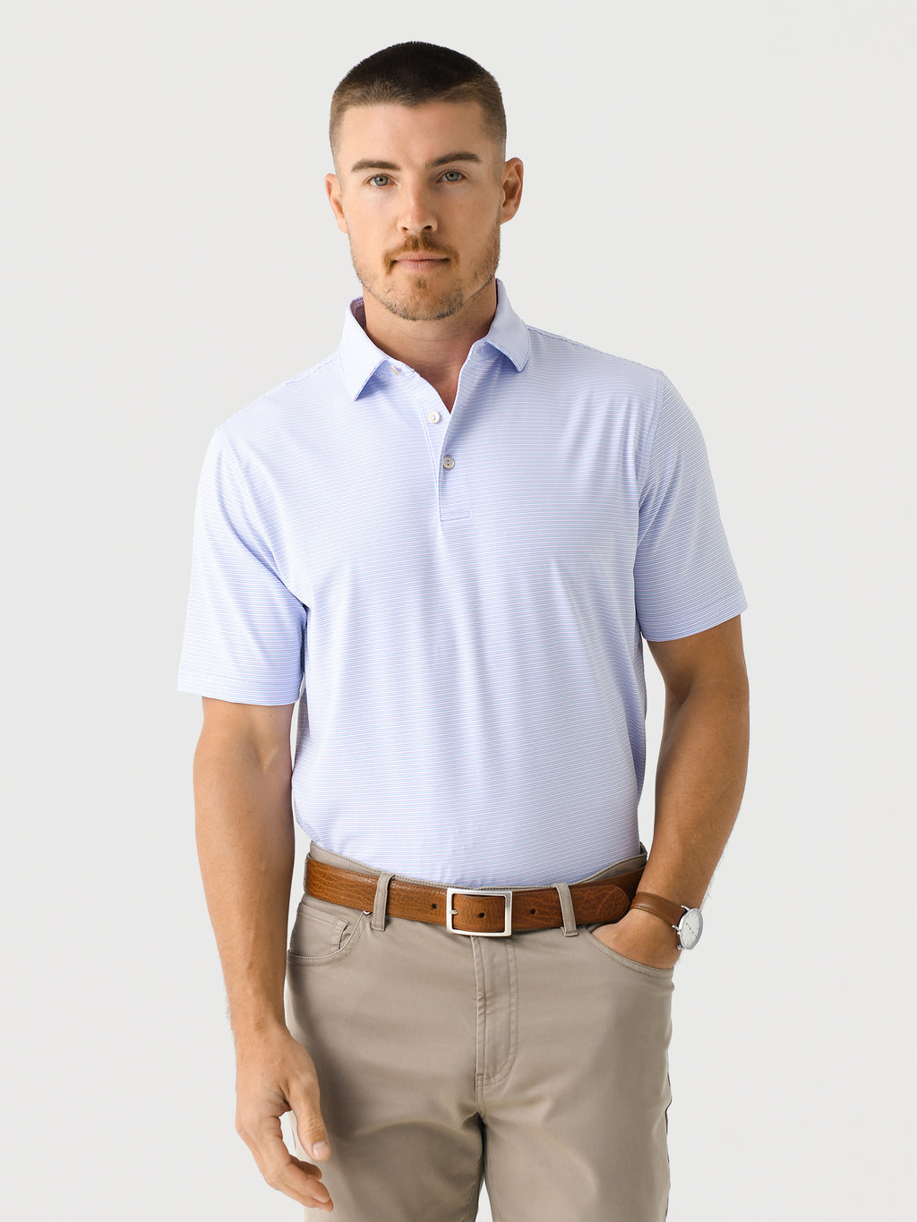 Peter Millar Crown Sport Men's Hanover Performance Jersey Polo - Saint Bernard