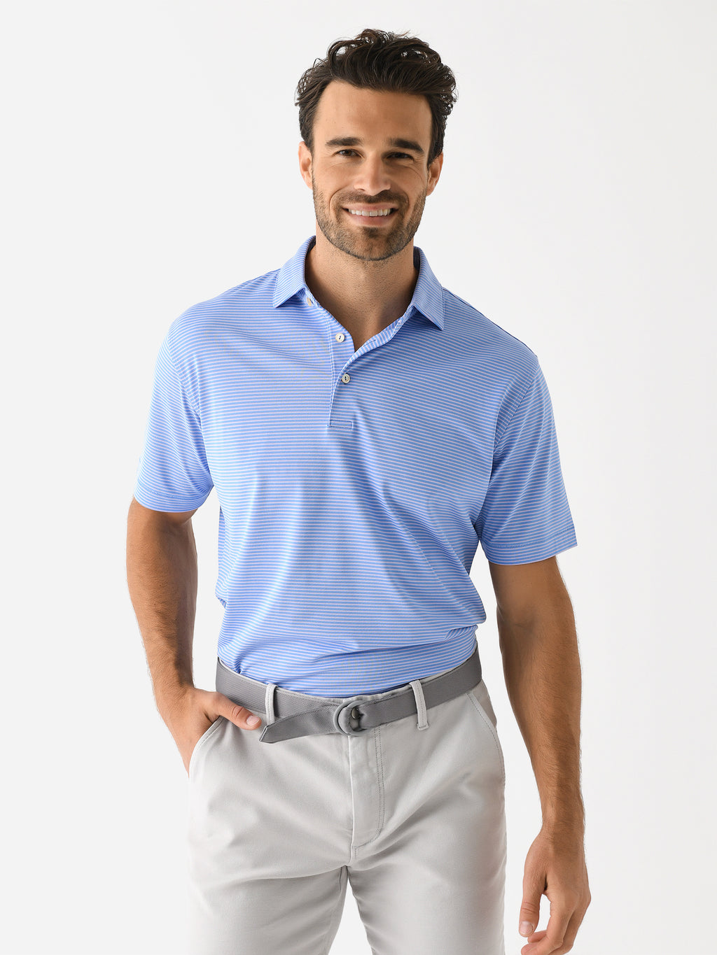 Peter Millar Crown Sport Men's Grace Performance Mesh Polo - Saint Bernard