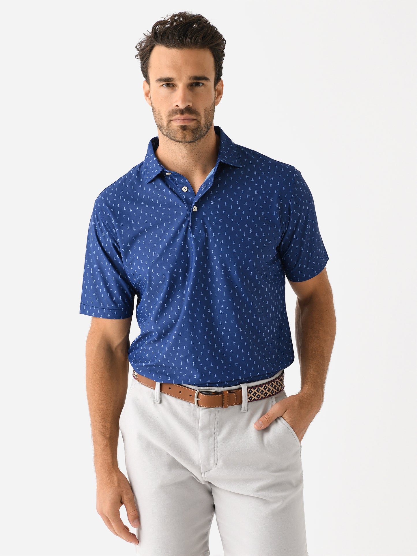 Peter Millar Crown Sport Men's Fairway Par-Tee Performance Mesh Polo - Saint Bernard