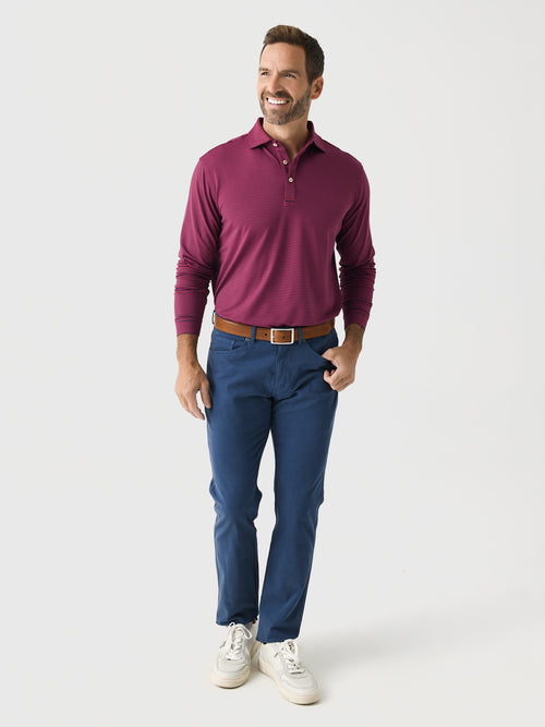 Peter Millar Crown Sport Men's Lyons Performance Jersey Long-Sleeve Polo