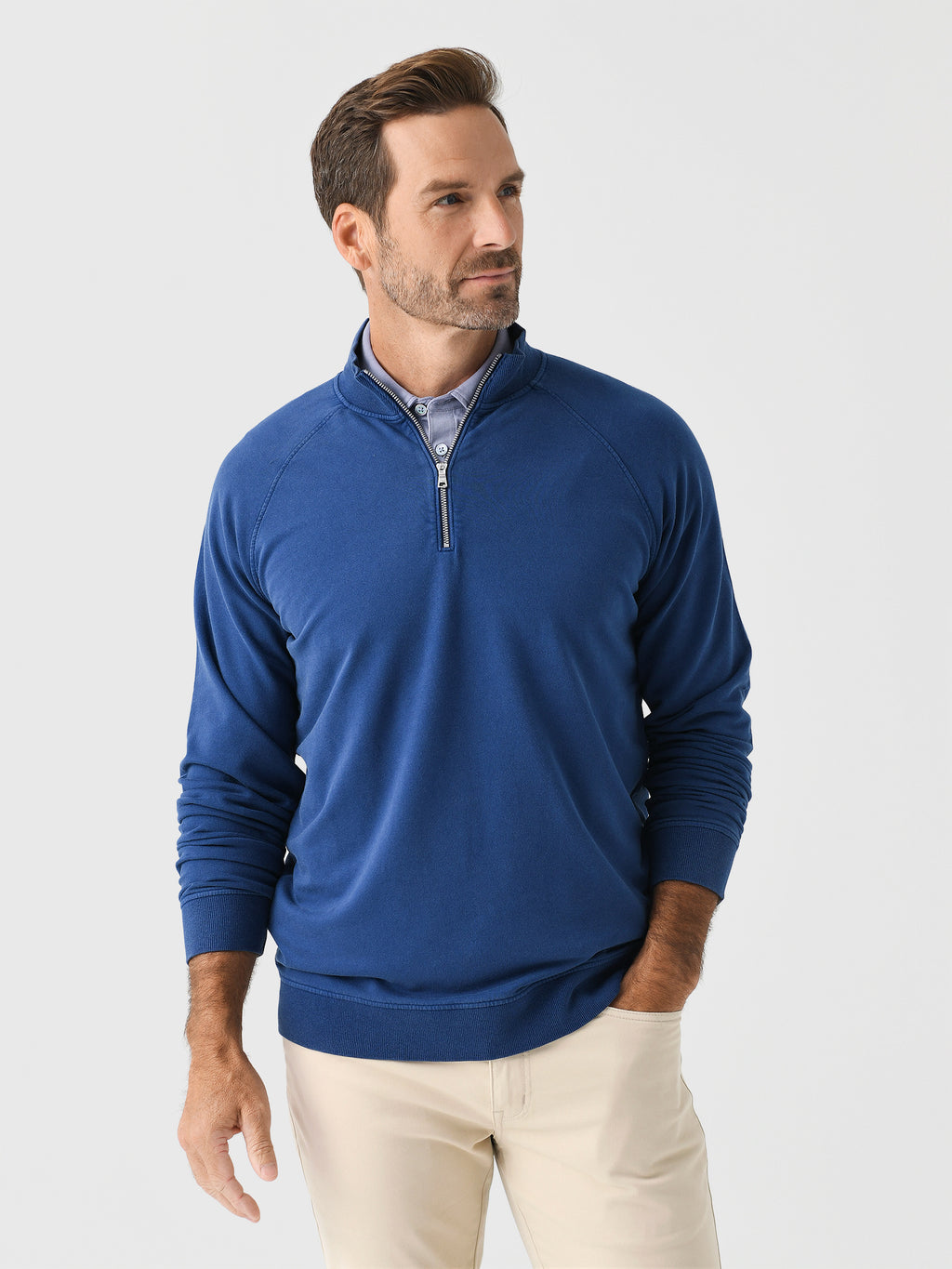 Peter Millar Crown Men's Lava Wash Quarter-Zip - Saint Bernard