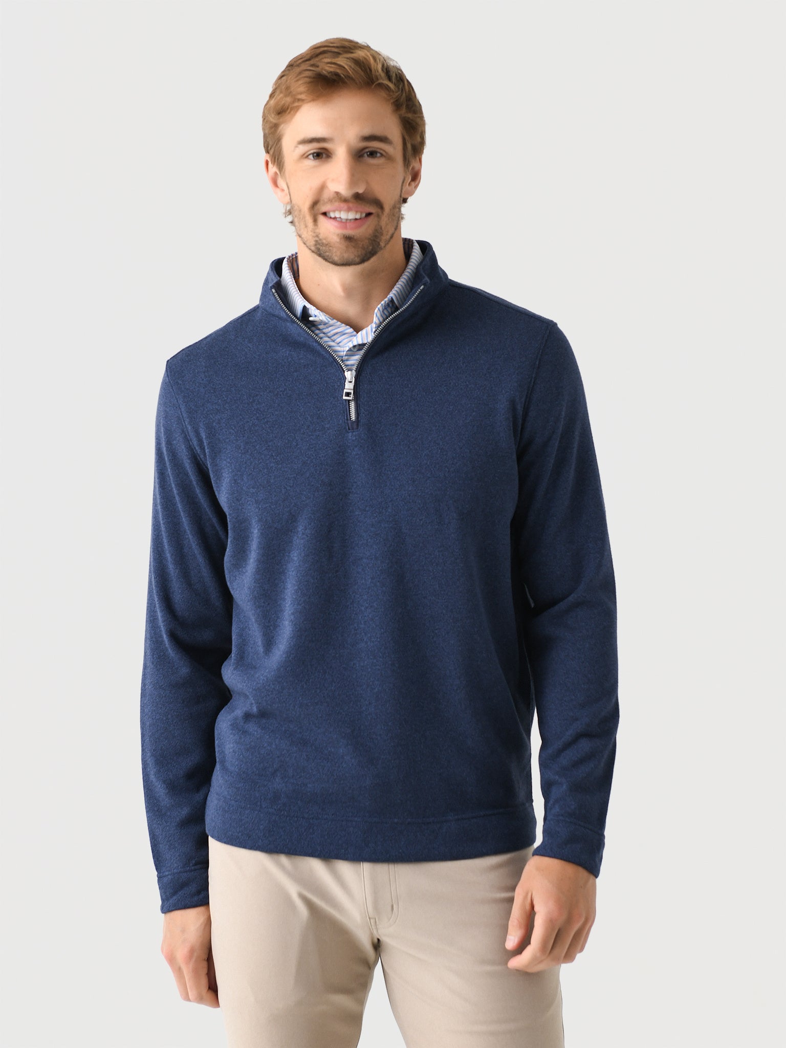 Peter Millar Crown Men's Sweater Fleece Quarter-Zip - Saint Bernard
