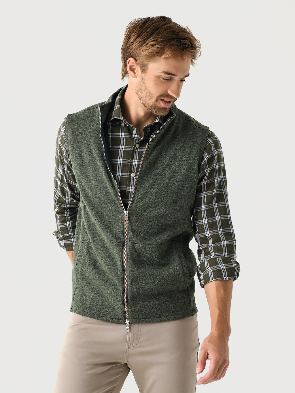 Peter Millar Crown Men's Sweater Fleece Vest - Saint Bernard