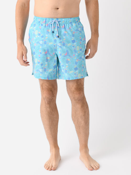 Peter Millar Crown Men's Blue Hawaii Swim Trunk