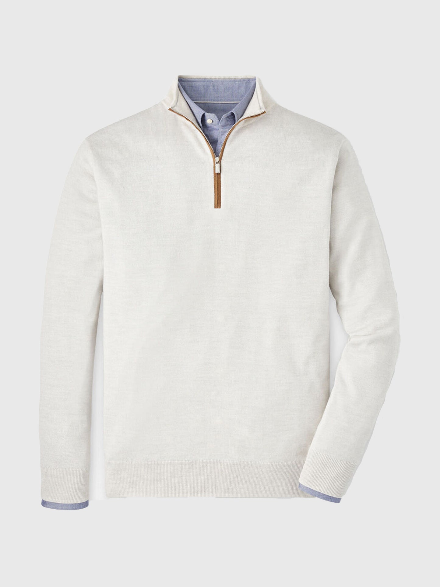 Peter Millar Crown Men's Autumn Crest Suede Trim Quarter-Zip - Saint Bernard