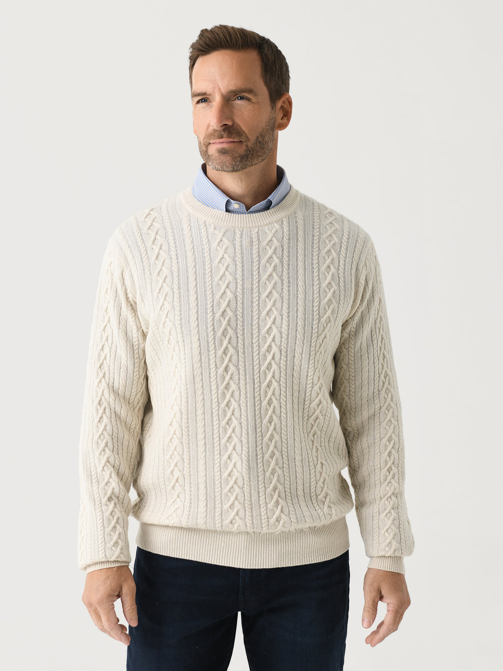 Peter Millar Crown Men's Crescent Ridge Cable Crew - Saint Bernard