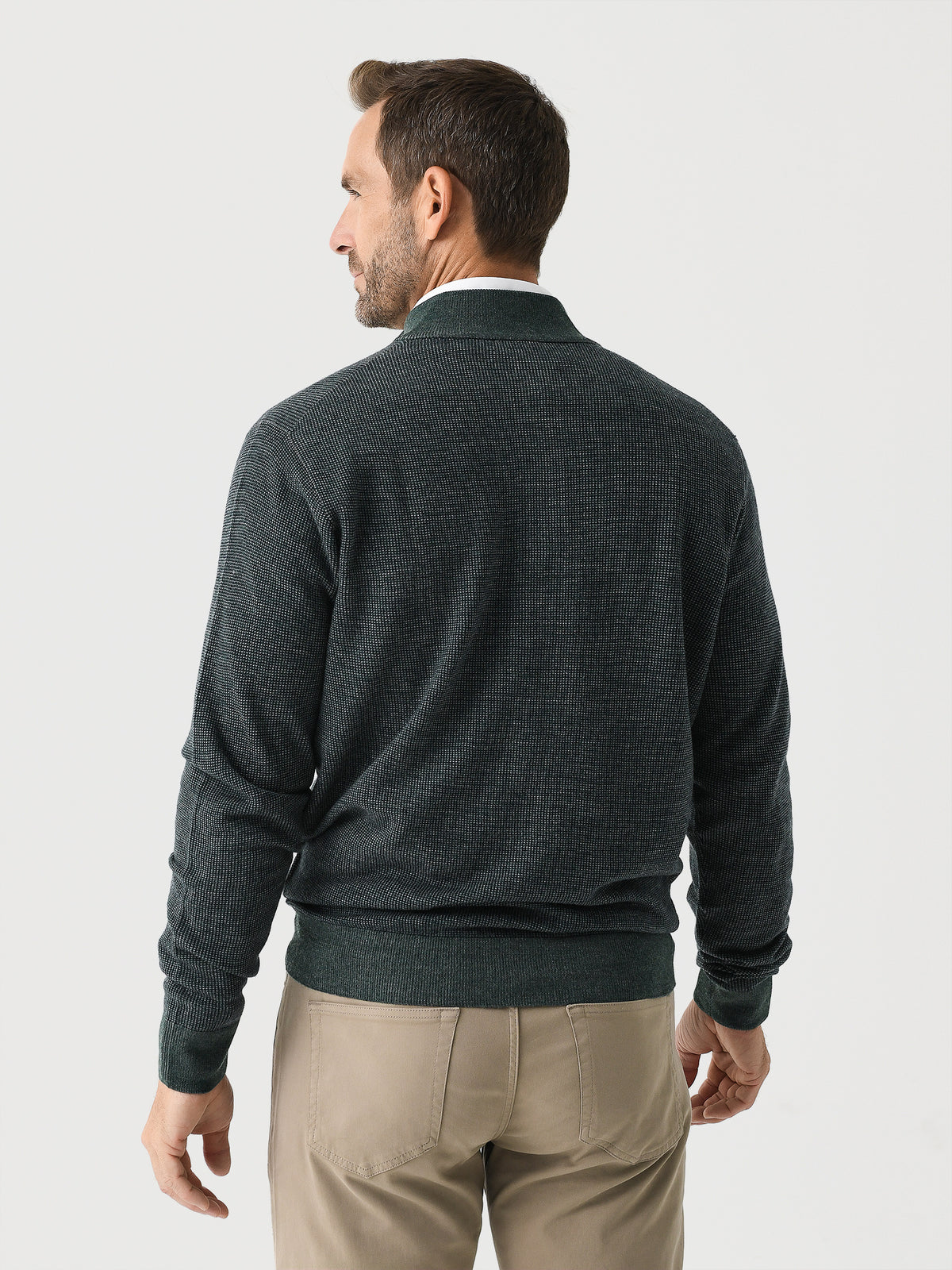Peter Millar Crown Men's Breaker Birdseye QuarterZip Saint Bernard