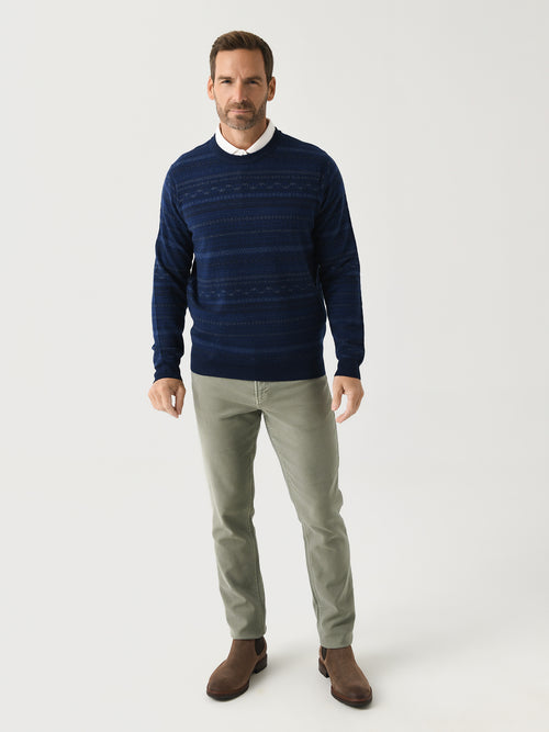 Peter Millar Crown Men's Midnight Fairisle Crewneck Sweater