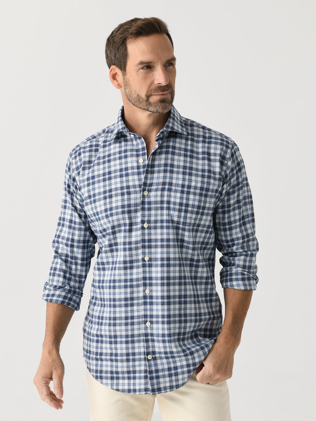 Peter Millar Crown Men's Brooks Summer Soft Cotton Sport Shirt - Saint Bernard