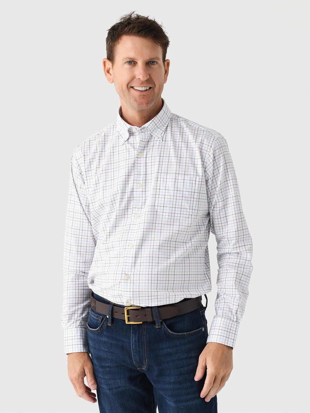 Peter Millar Crown Men's Sydney Crown Lite Cotton-Stretch Sport Shirt - Saint Bernard