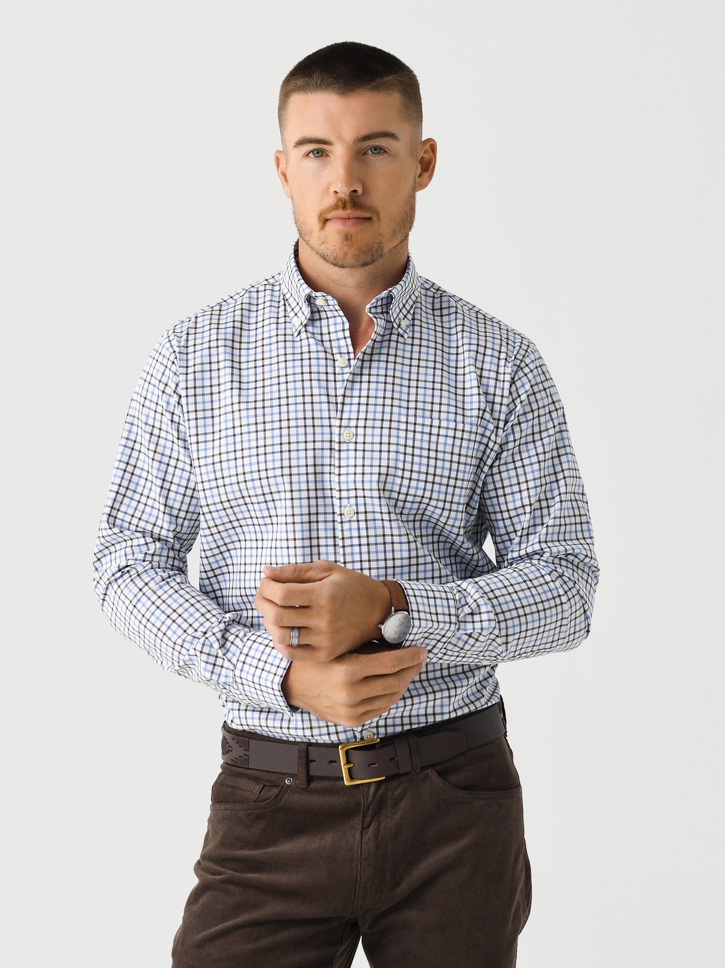 Peter Millar Crown Men's Calgary Crown Lite Cotton-Stretch Sport Shirt - Saint Bernard