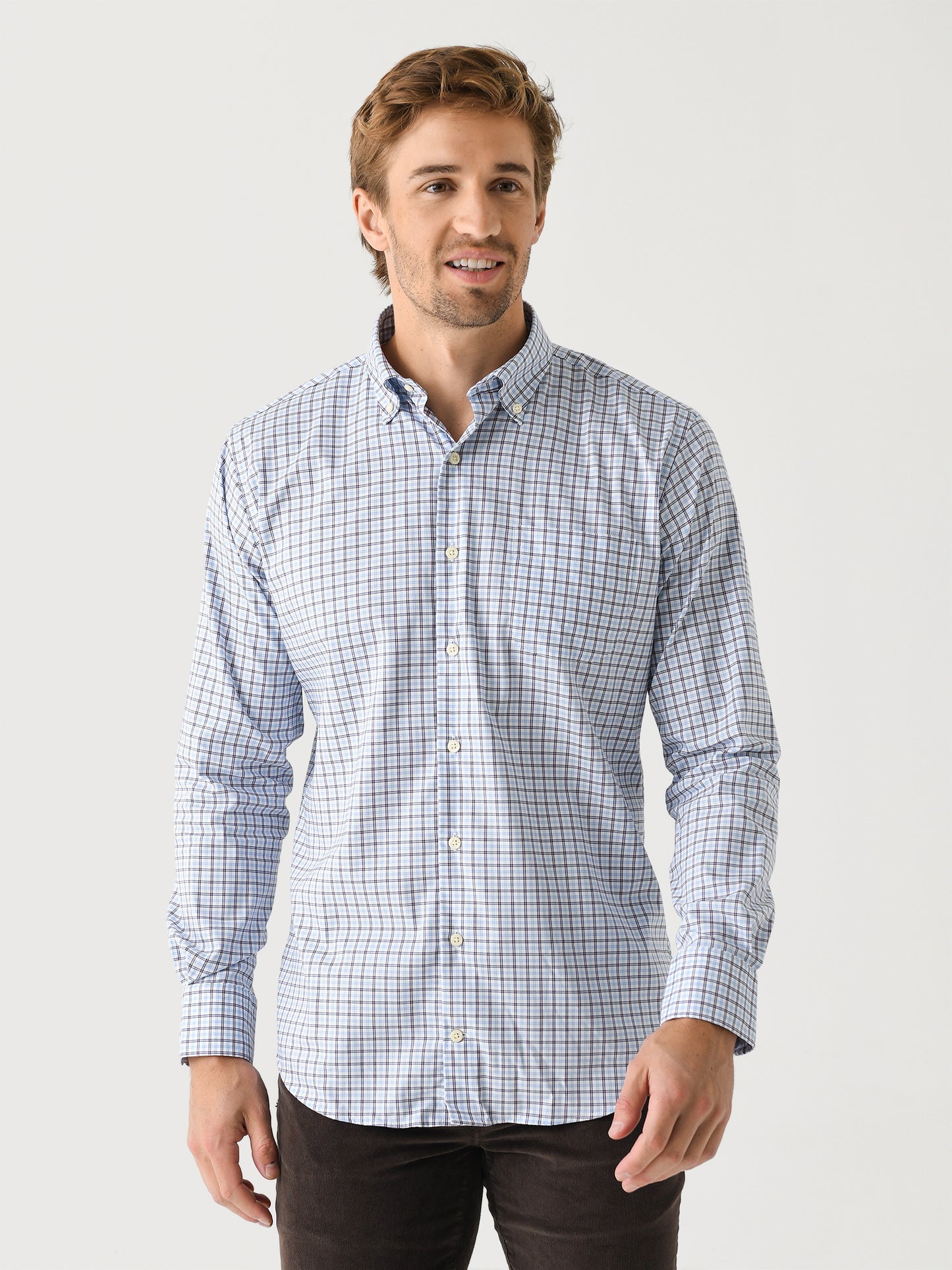 Peter Millar Crown Men's Hamilton Crown Lite Cotton-Stretch Sport Shirt - Saint Bernard