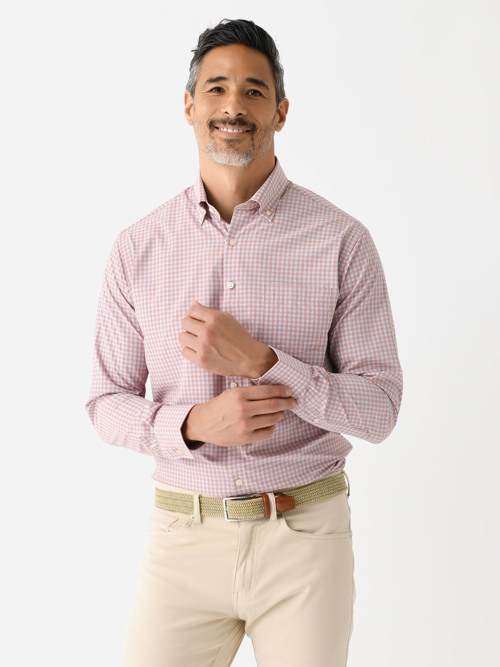 Peter Millar Crown Men's Murray Performance Poplin Sport Shirt - Saint Bernard