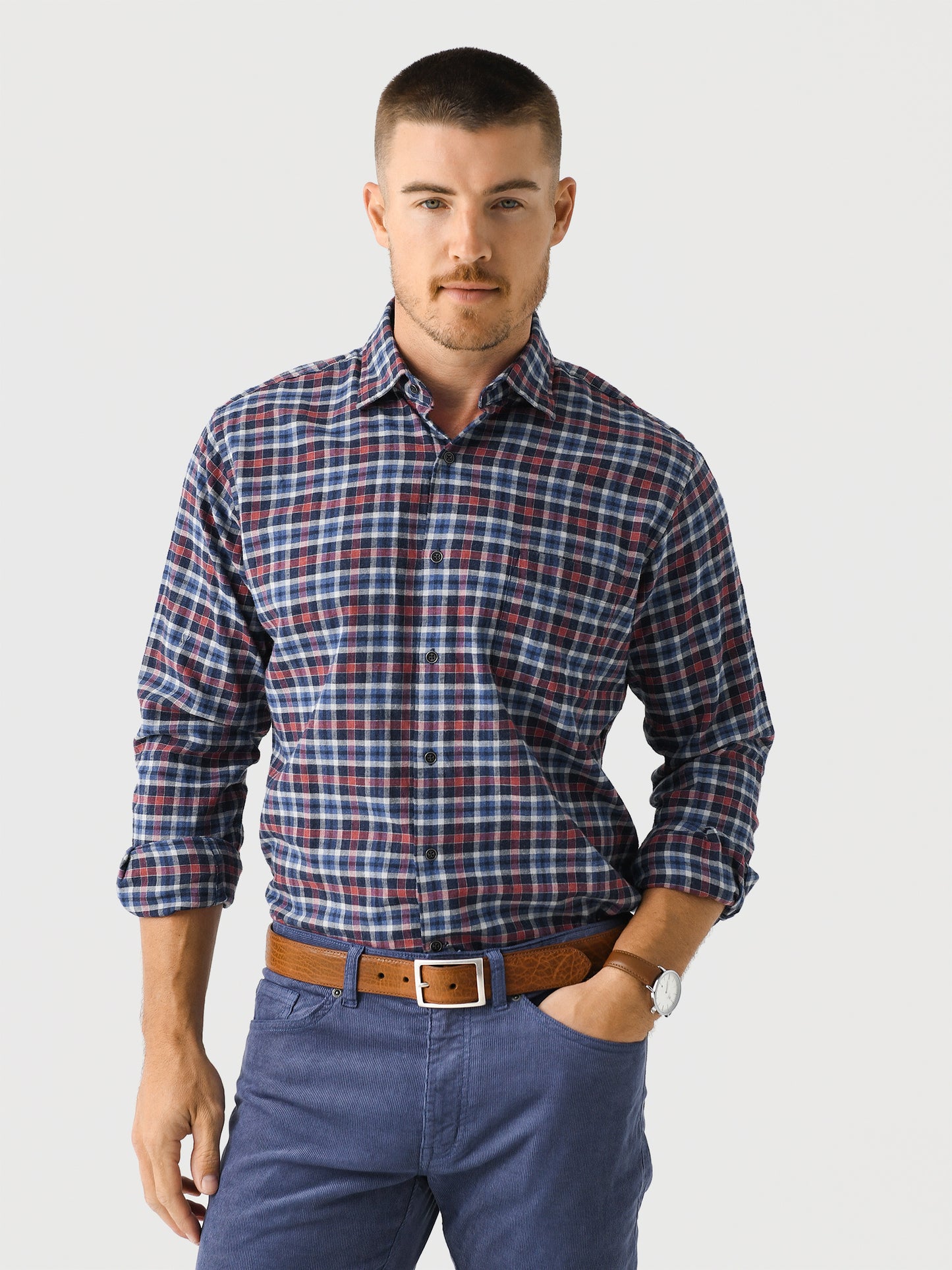 Peter Millar Crown Men's Gander Cotton Sport Shirt - Saint Bernard