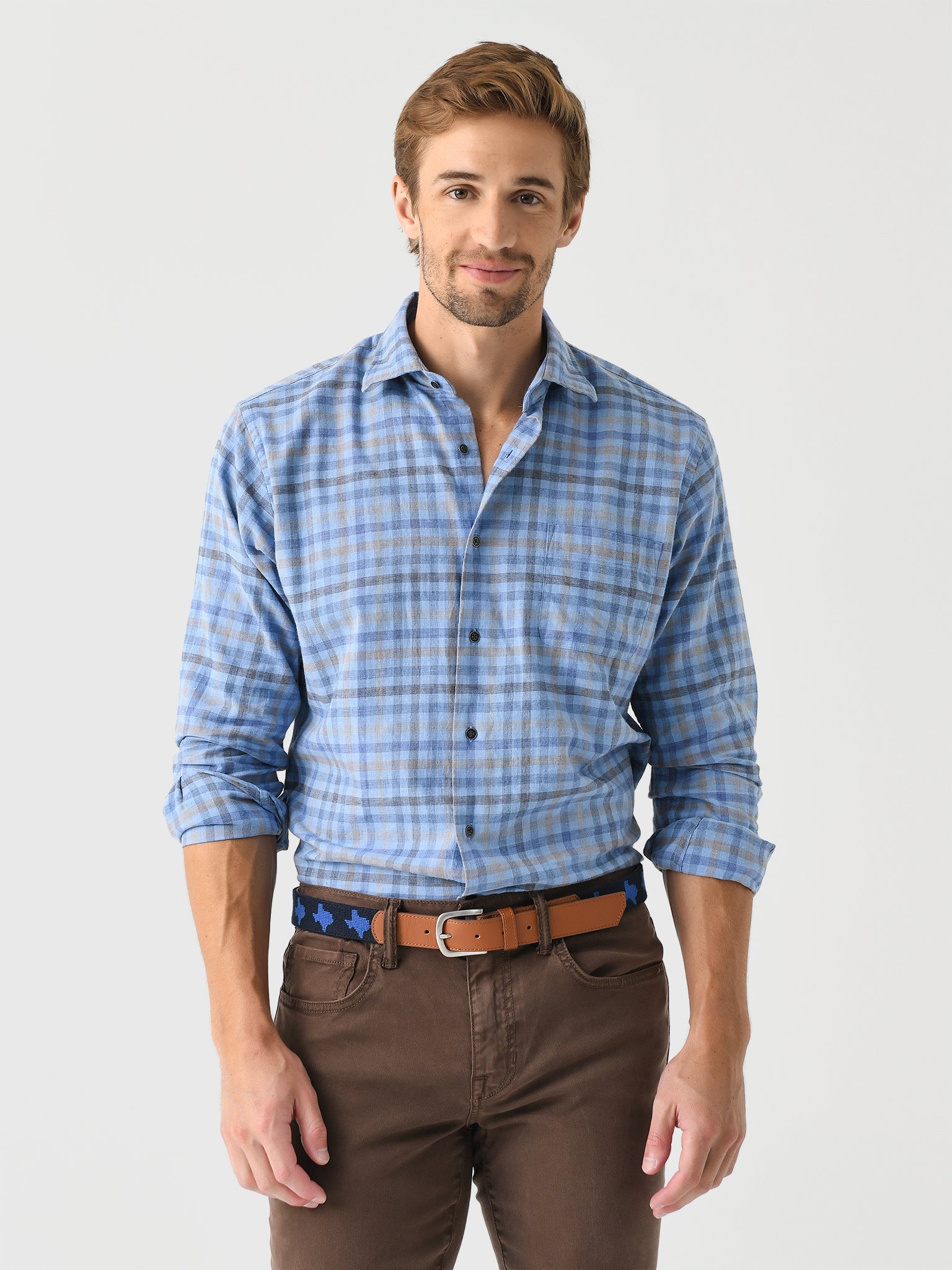 Peter Millar Crown Men's White Rock Cotton Sport Shirt - Saint Bernard