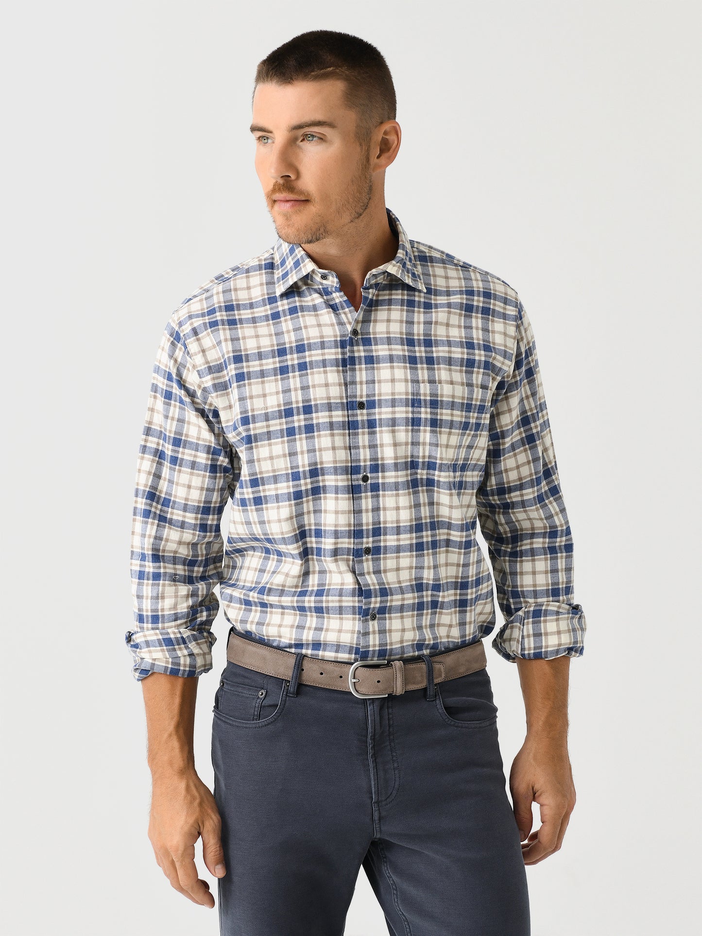 Peter Millar Crown Men's Whistler Cotton Sport Shirt - Saint Bernard