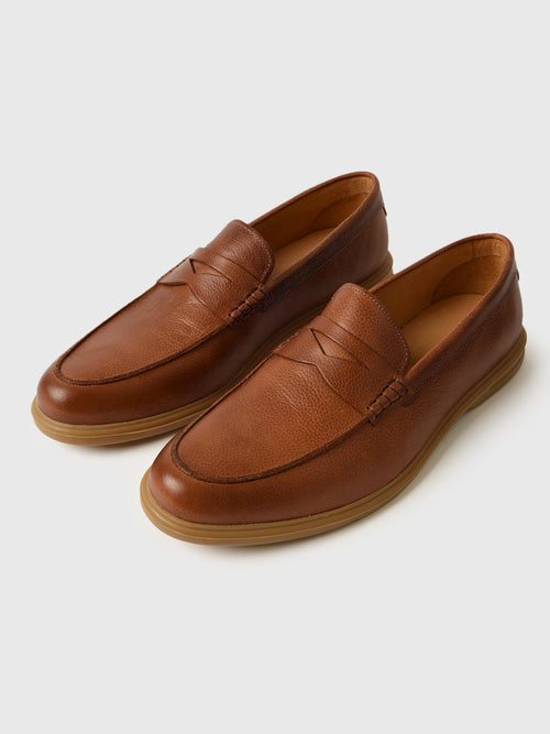 Peter Millar Crown Crafted Men's Excursionist Pebble Grain Penny Loafer