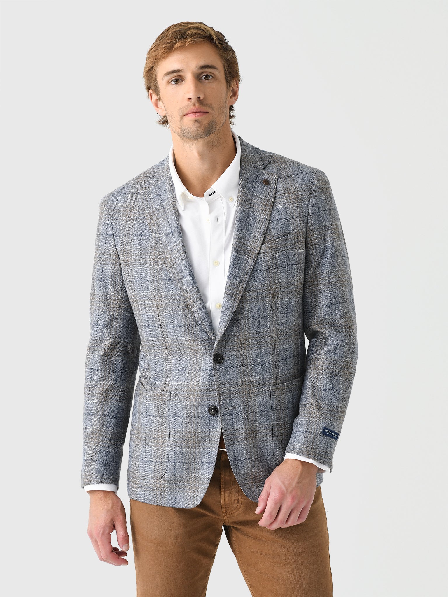 Peter Millar Crown Crafted Men's Callan Plaid Soft Jacket - Saint Bernard