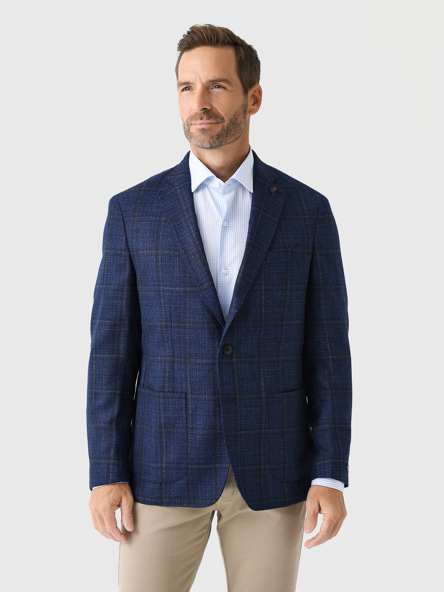 Peter Millar Crown Crafted Men's Clyde Plaid Soft Jacket - Saint Bernard