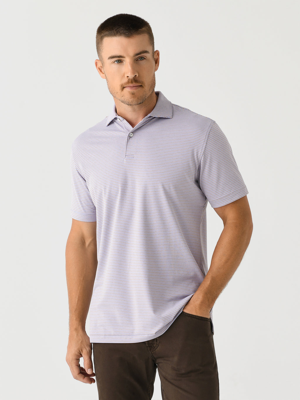 Peter Millar Crown Crafted Men's Ambrose Performance Jersey Polo - Saint Bernard